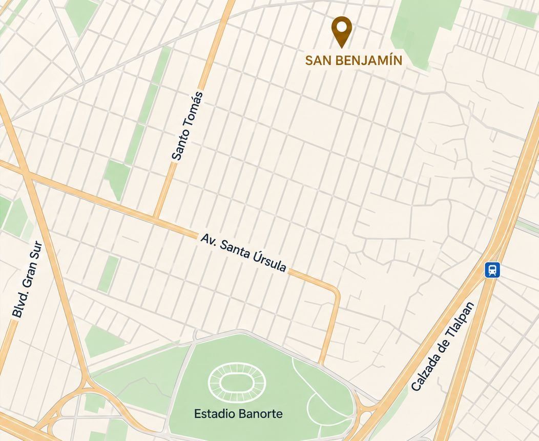 Mapa de la zona de San Benjamín